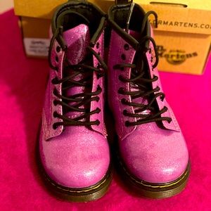 Dr. Martens AirWair Dark Pink Glitter Toddler  9